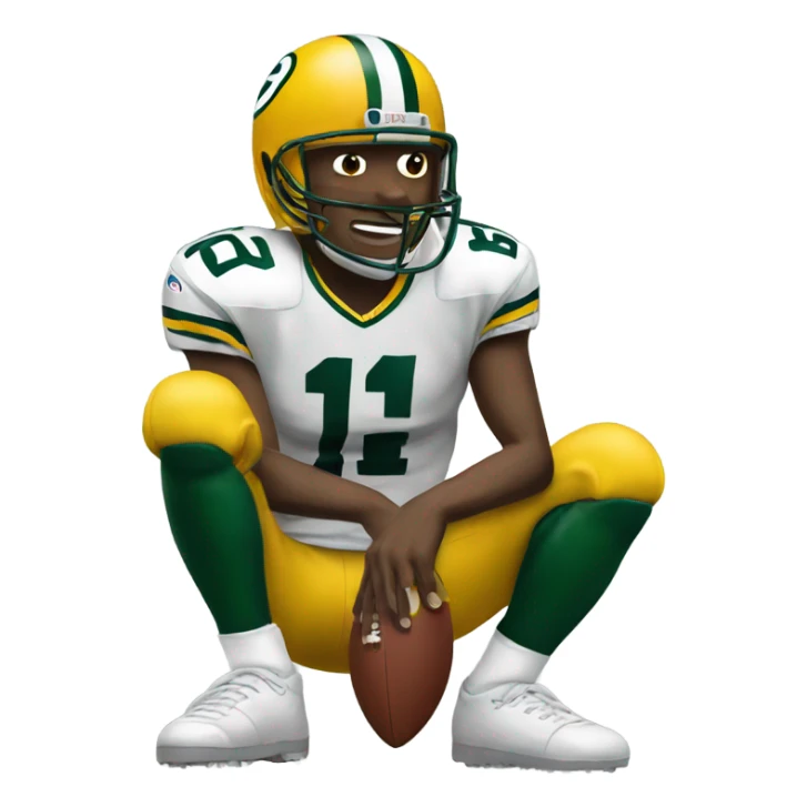 White Packers football player sticker