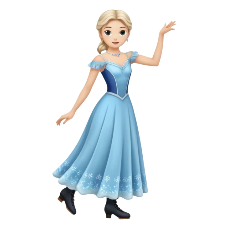 Victorian ice skater in a long dress sticker