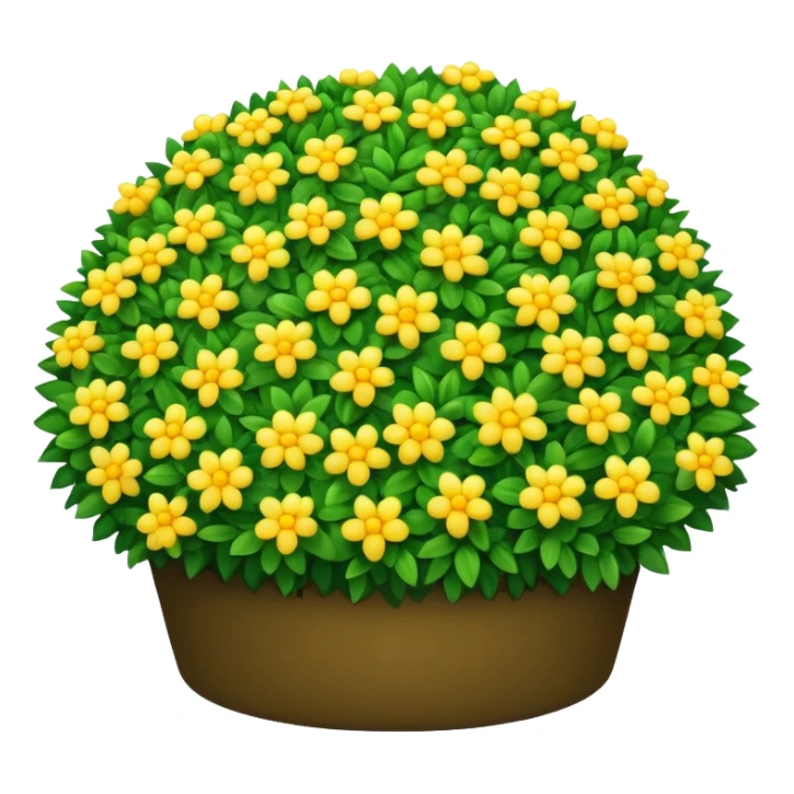 A round green bush with tiny yellow flowers sprinkled on top. sticker