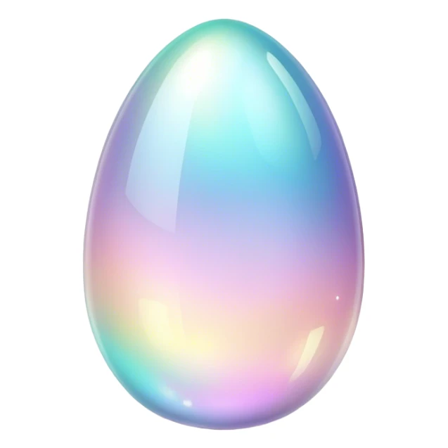 Sparkly glossy glittery Pastel iridescent transparent luminescent glass crystal egg sticker