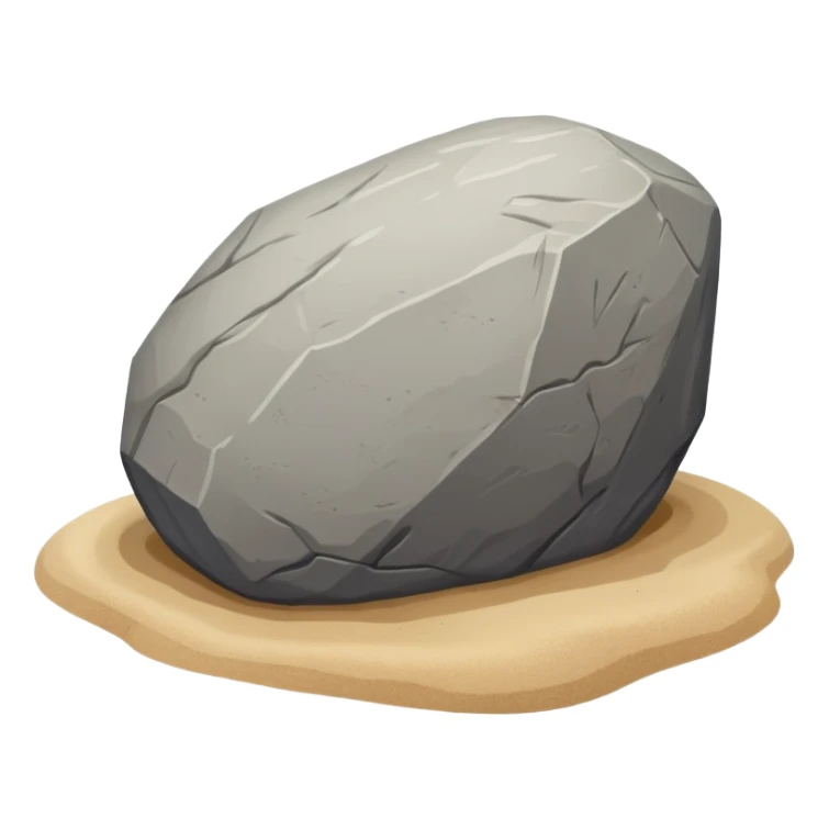generate realistic detailed big stone on sand sticker