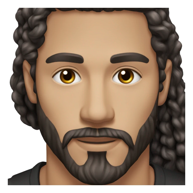 dark hair and beard (white man) handsome 25 year old wearing a black shirt with silver hoop earrings and a silver chain necklace sticker