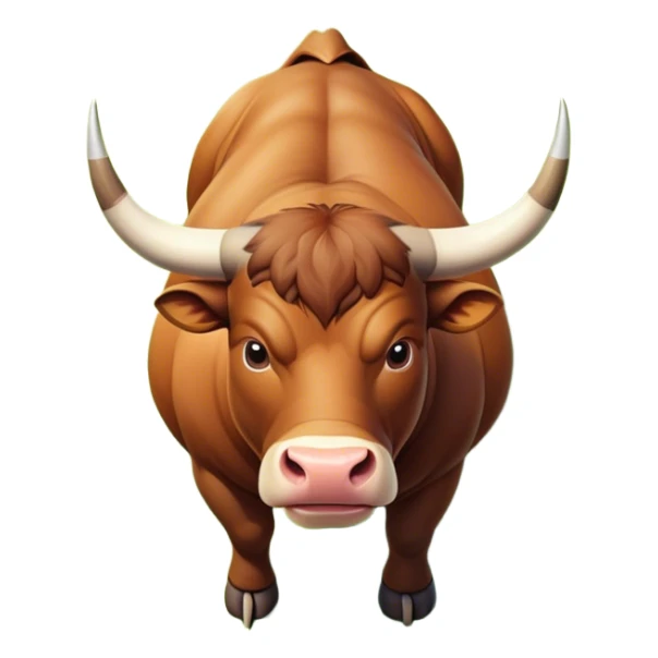 A top-down view of bull standing in a natural environment. sticker