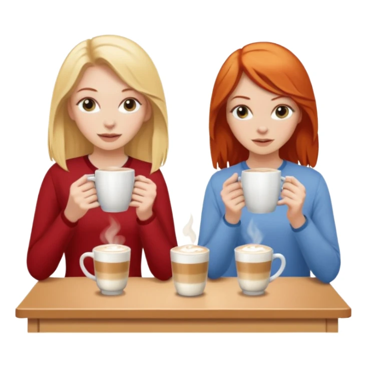 Two girls (one blonde one redhead) making lattes in dorm room  sticker