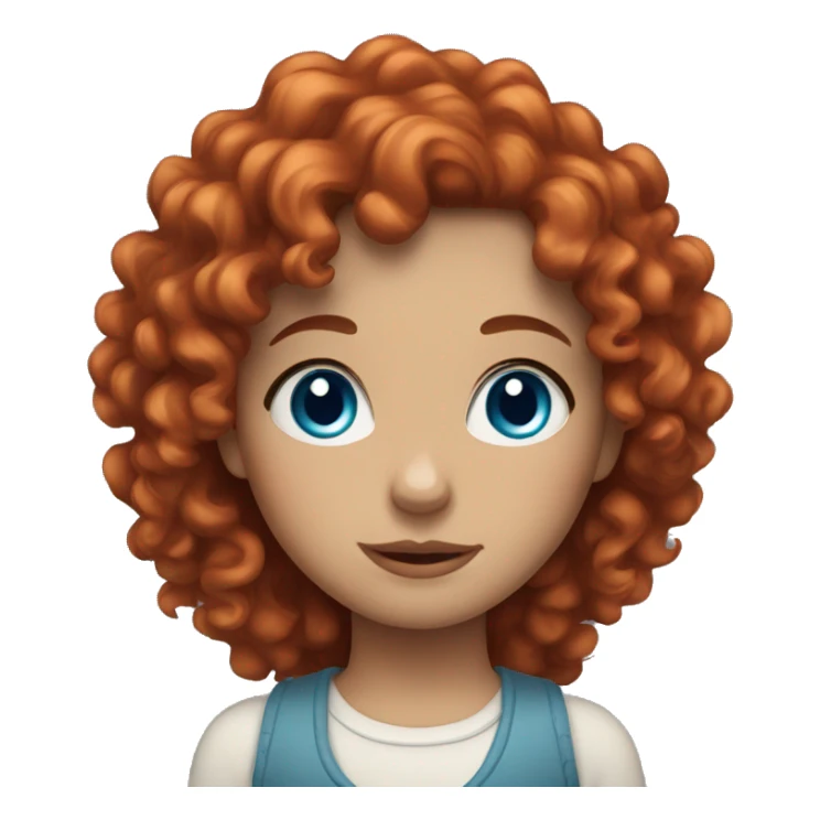 Girl with red curly hair and blue eyes  sticker