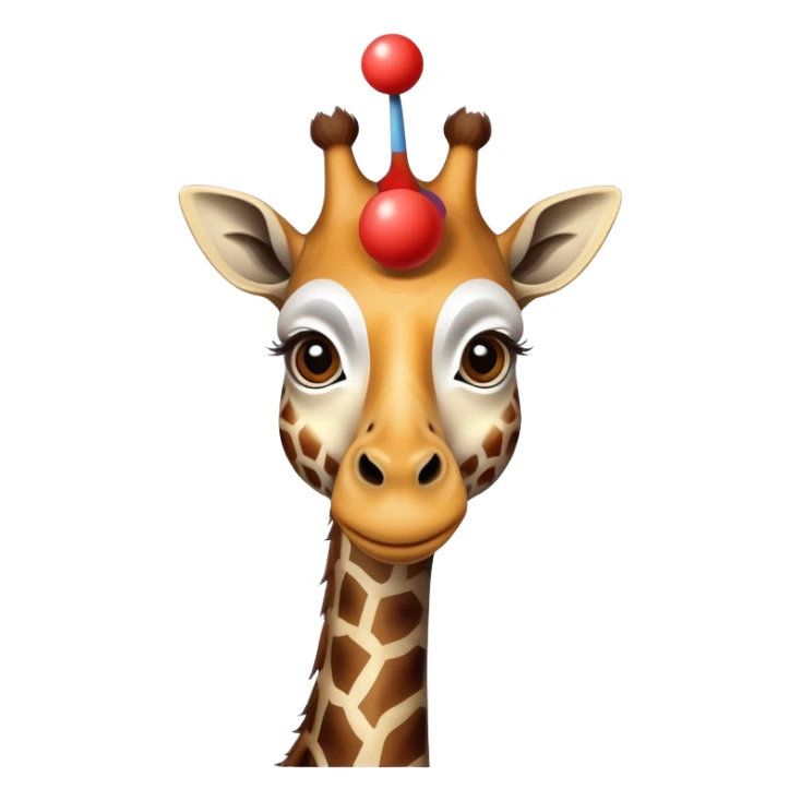 Giraffe with a Clowns nose sticker