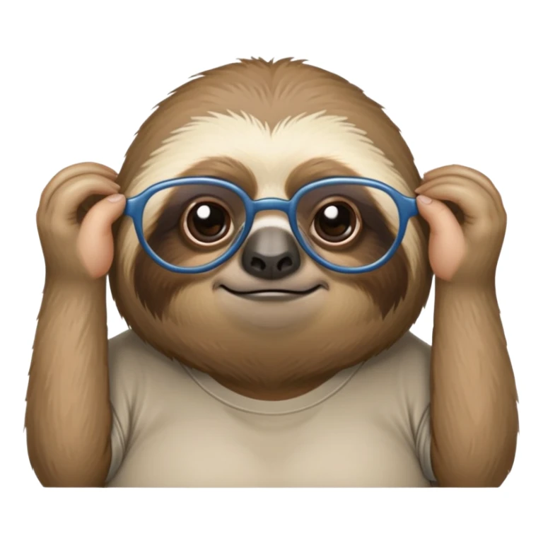 a grumpy sloth that is unhappy with a t-shirt which says: “Sonya”. she also has round thick glasses and she’s fat sticker