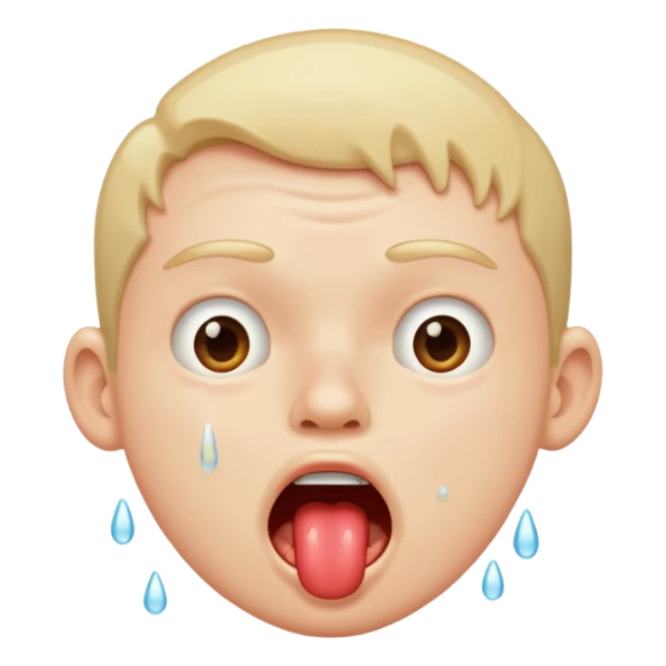 Guy drooling saliva coming out of mouth sticker