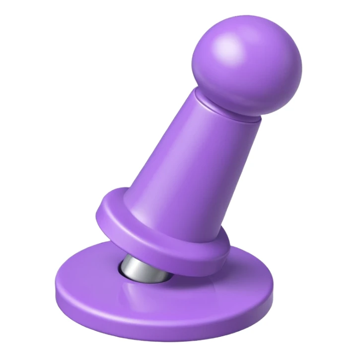 a classic push pin in 3D lilac style sticker