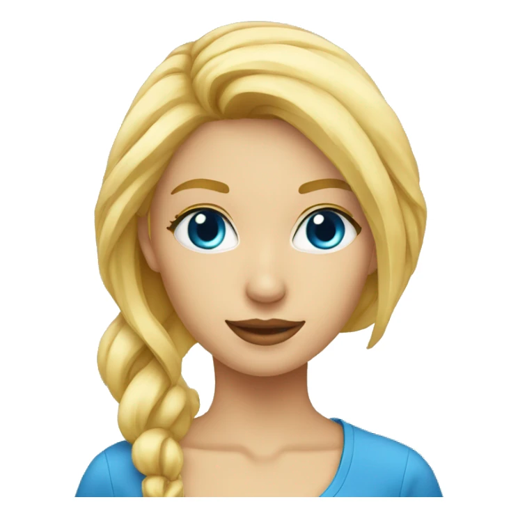 Femme blonde yeux bleu ordinateur sticker