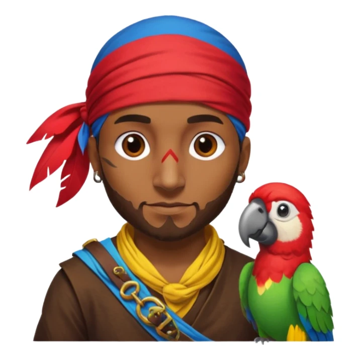 pirate and parrot sticker