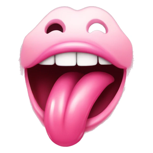 a glossy pink tongue, just the tongue itself sticker