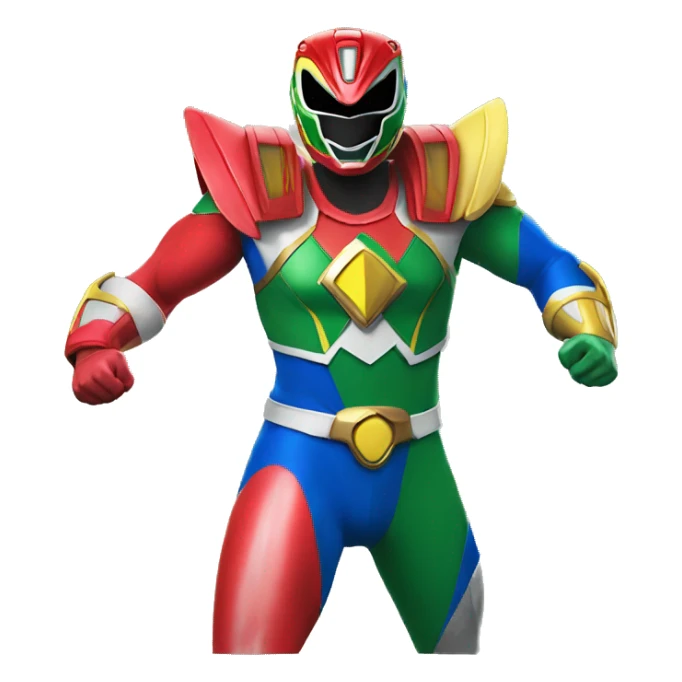 red, yellow, blue , green power rangers sticker