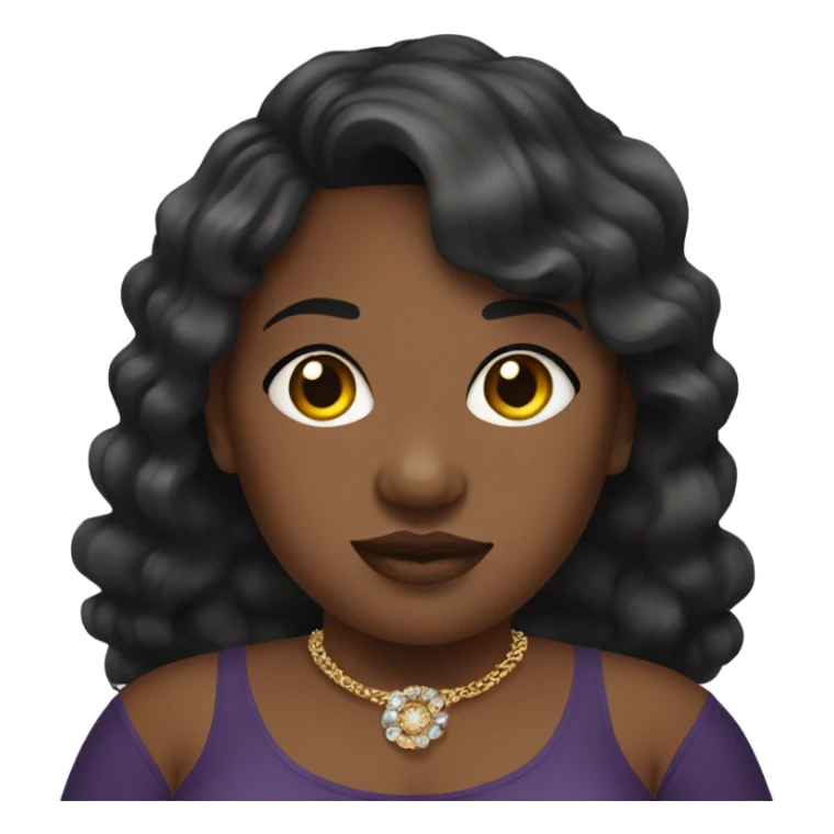overweight medium toned dark haired black woman with jewelry indoors sticker