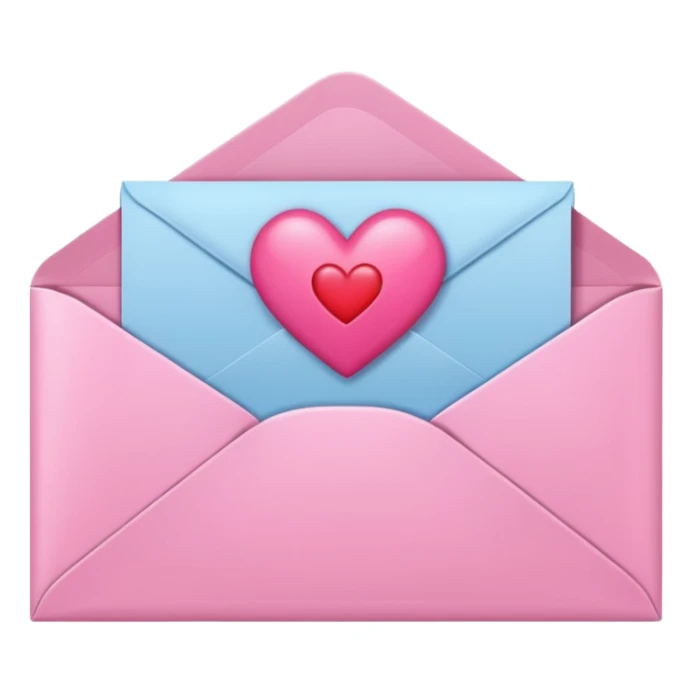 envelope with a heart sticking out of it in y2k style sticker