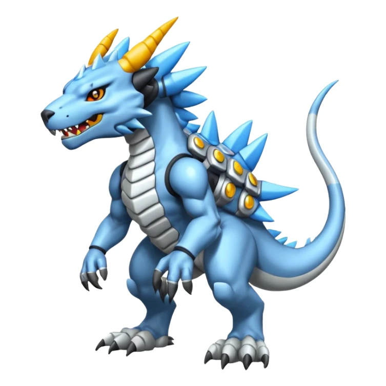  Cool Edgy Shiny Greymon-Vernid-Weregarurumon full body sticker