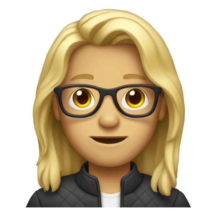 Boy with blond long hair with glasses sticker