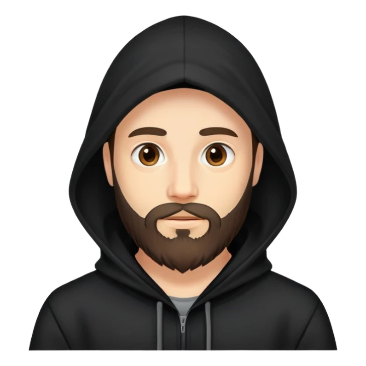  man with beard in a black hood  sticker
