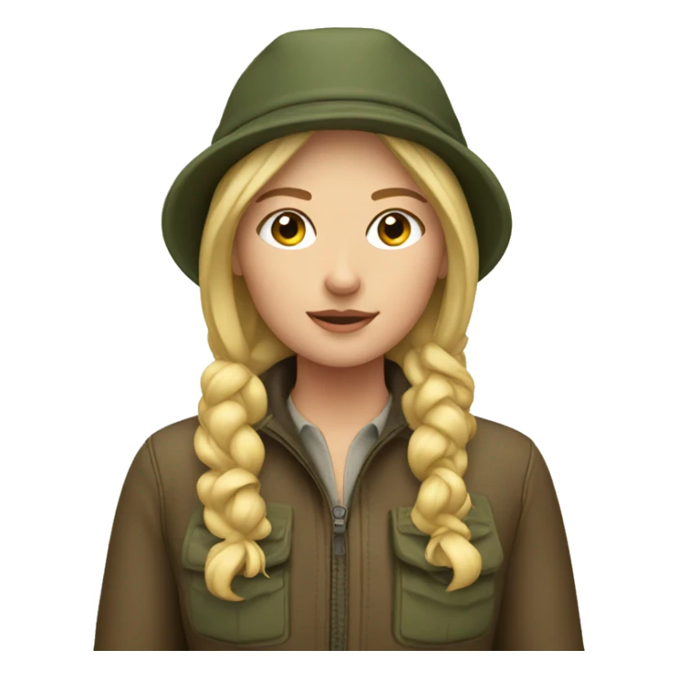 Blonde girl wearing hunting clothes sticker