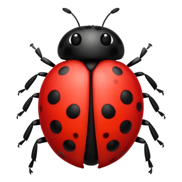 ladybug emoji, no legs on the sides, apple text message style sticker