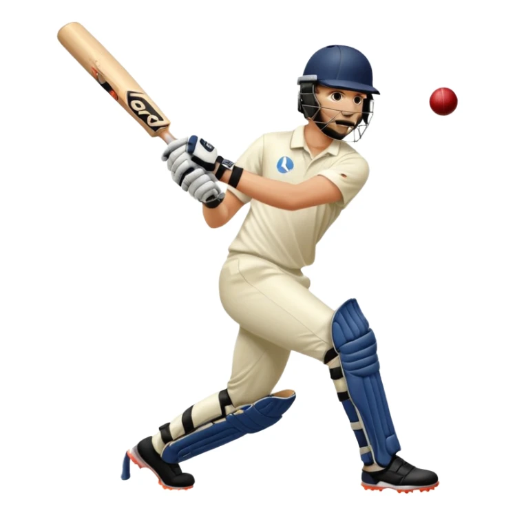Right handed cricketer playing a cover drive shot with a cricket bat sticker