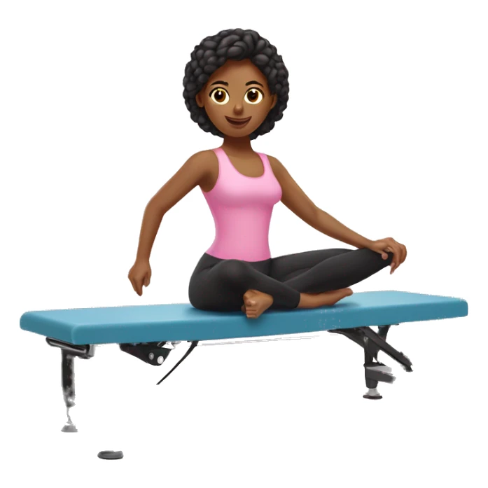 pilates girl in pink pilates reformer  sticker