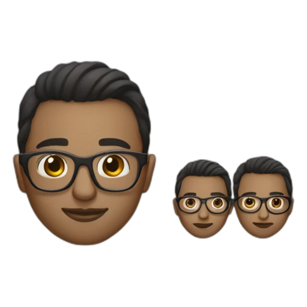 programmer in fashionable glasses. Side part hairstyle. Dark hair. sticker