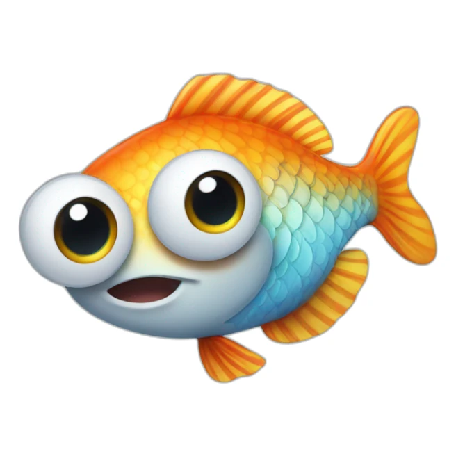 A happy fish with big eyes sticker