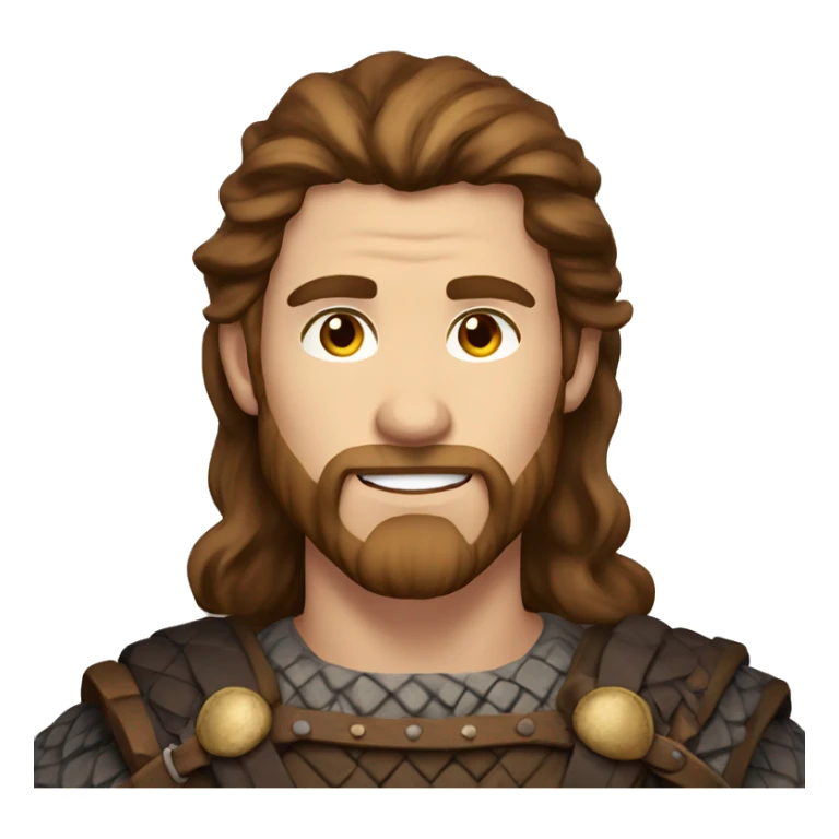Attractive viking man with long brown hair brown eyes and stubble sticker