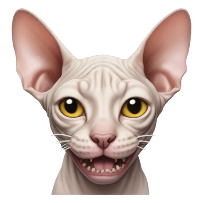 Funky sphynx cat and shark hybrid, fish, sideways  sticker