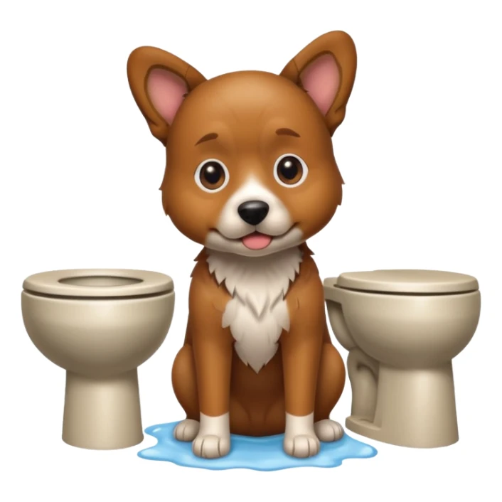 Dog on the toilet sticker
