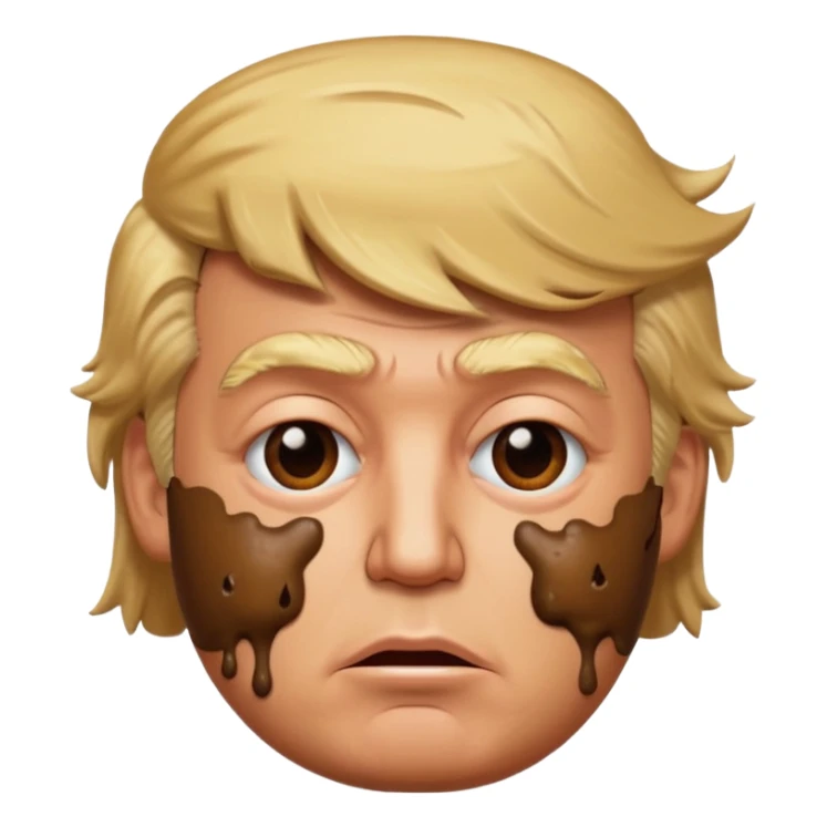 donald trump covered in poop emoji sticker