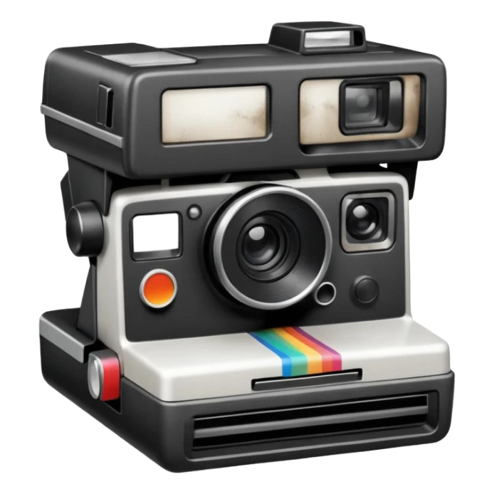 Polaroid camera printing a burnt photo. sticker