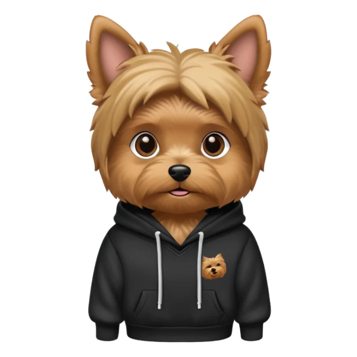yorkie wearing an essentials hoodie  sticker
