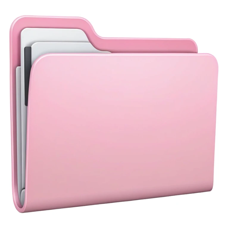 Mac folder icon in extremely light pink, almost white with just a hint of pink, very pale pink color sticker
