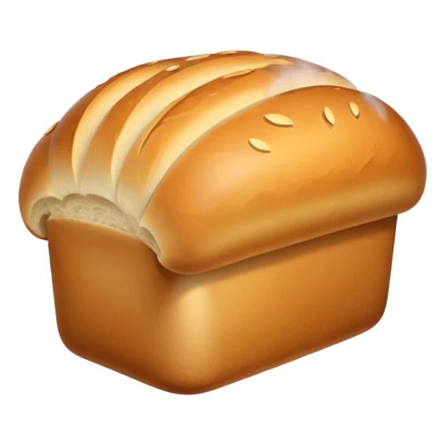 loaf of bread with steam rising, simple and bright sticker