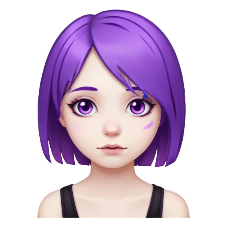 violet hair emo girl sticker