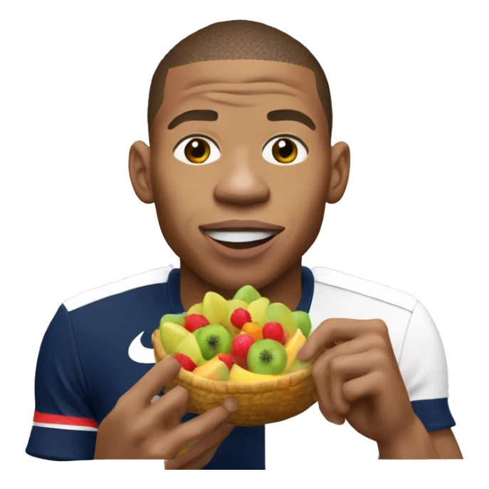 Kylian Mbappé eating fruits sticker