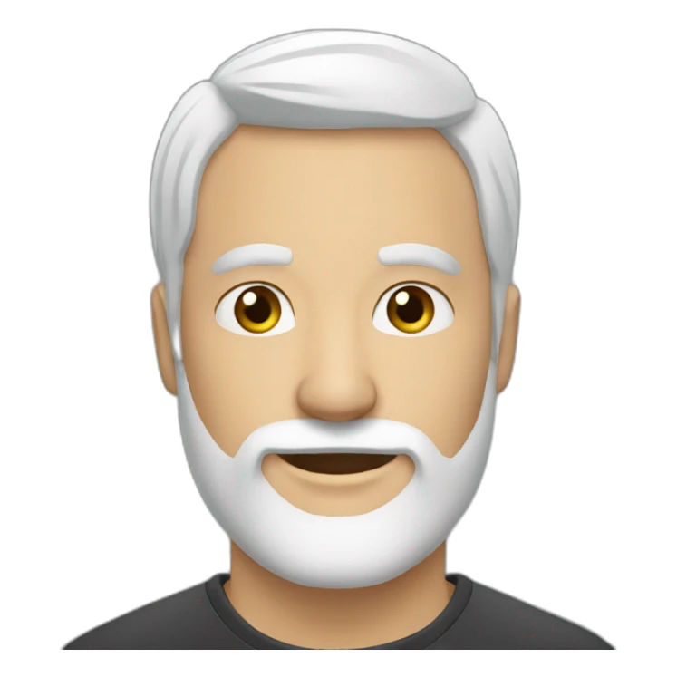 man 40 cut beard white sticker