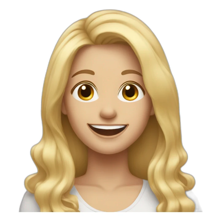 Happy mom with long blonde hair smiling sticker