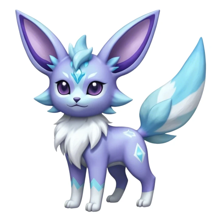Fluffy celestial Glaceon-Espeon-dialga-hybrid, full body sticker