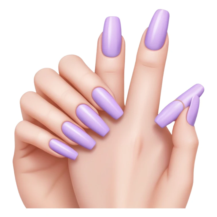 lilac pastel manicure with long nails sticker