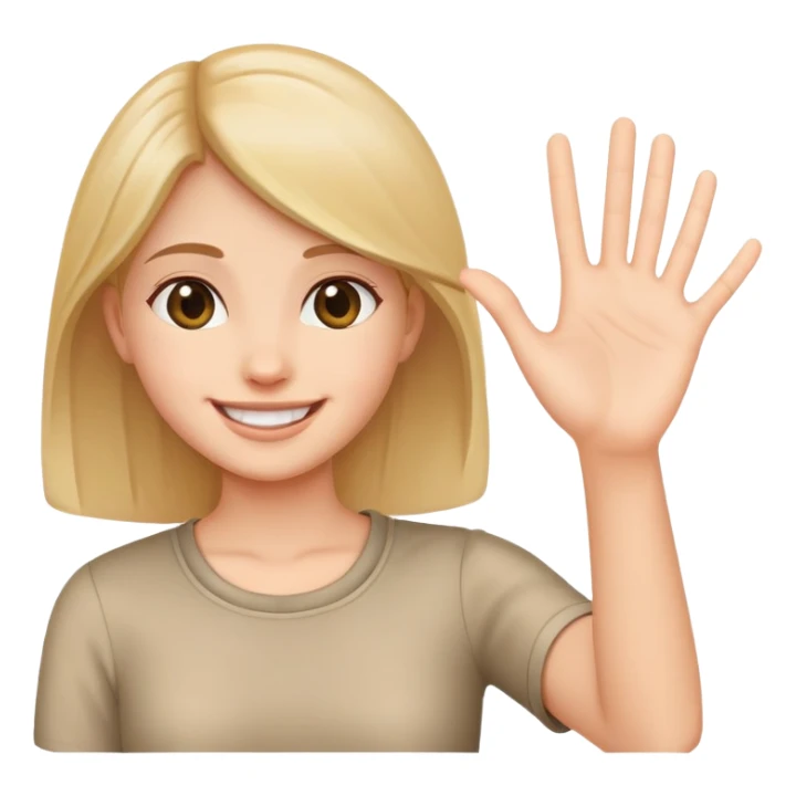 smiling girl palm raised to signal stop sticker