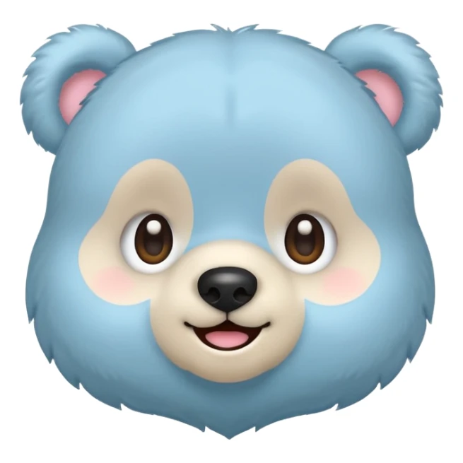 Cute pastel chibi bear emoji sticker, round face, big eyes, simple lines, 1:1 icon, no text sticker