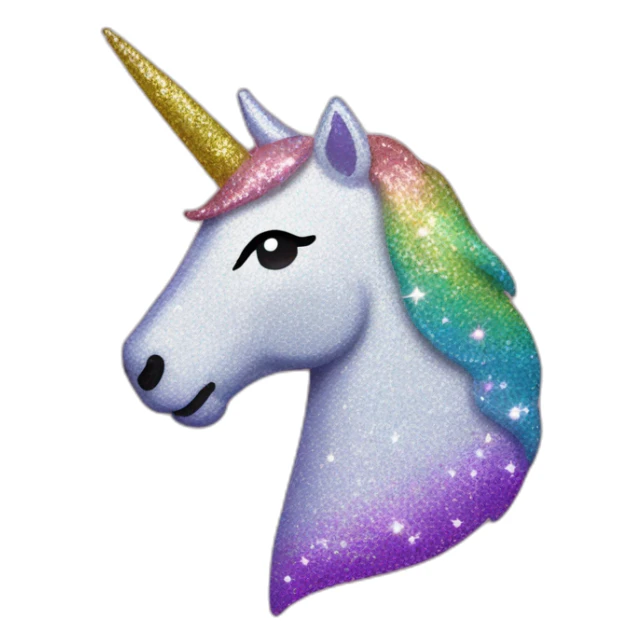 Unicorn made out of glitter sticker