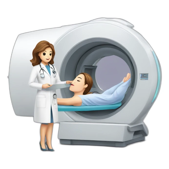 Posh-Radiologist-performing-breast-mri-to-woman sticker