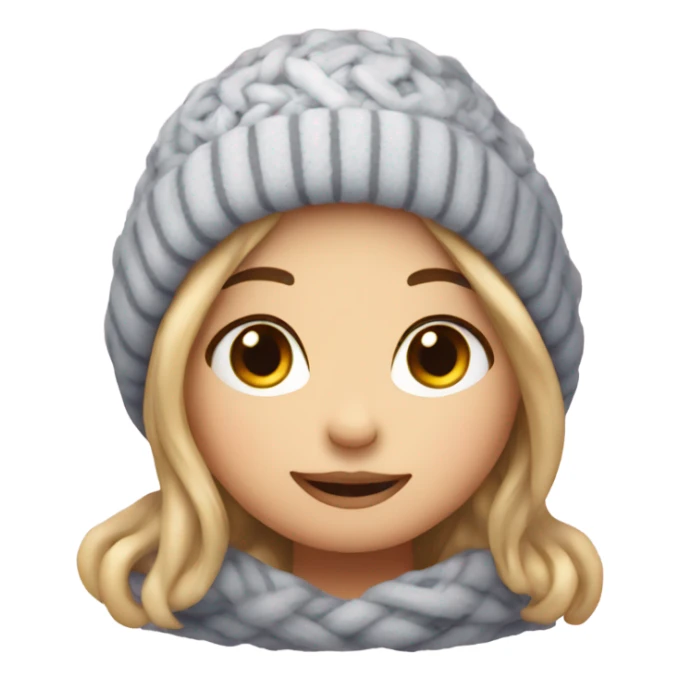 Cozy cute girls winter emoji  sticker