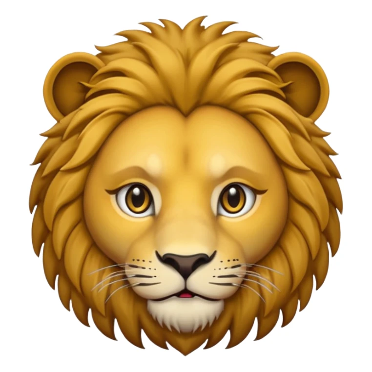 simple lion face emoji DOT eyes, only pupils,  solid black , no iris, no Sclera sticker
