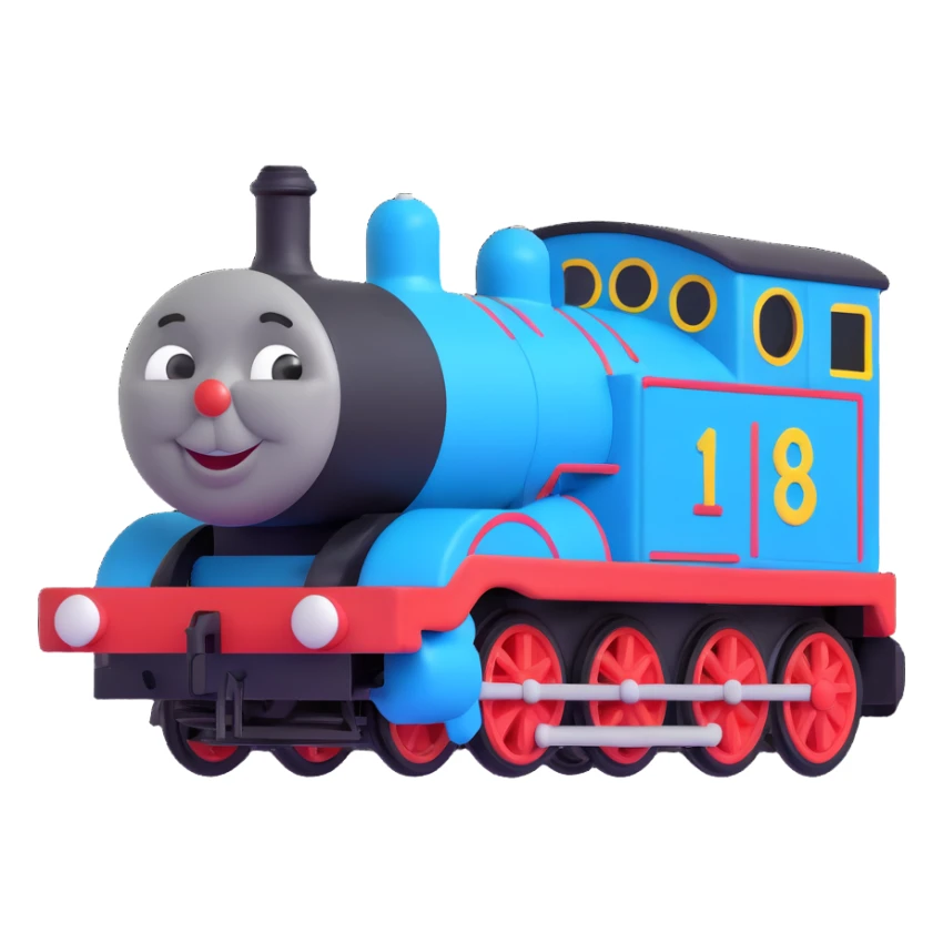 Notorious B.I.G. as Thomas the Train, playful and iconic sticker