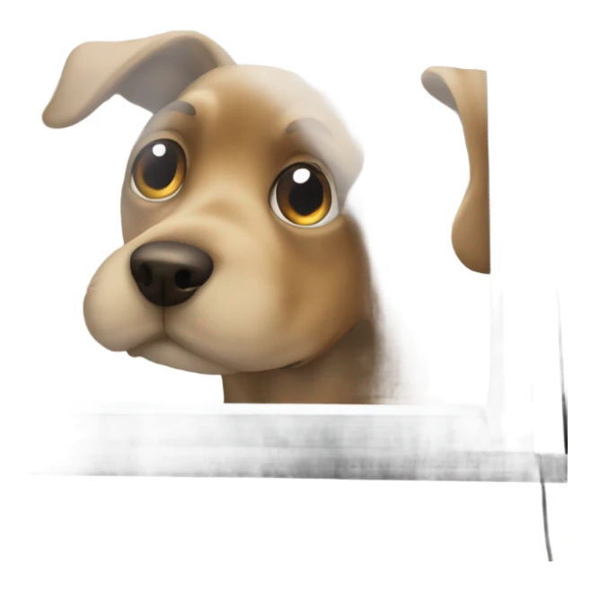 Dog sticking its head out the window sticker